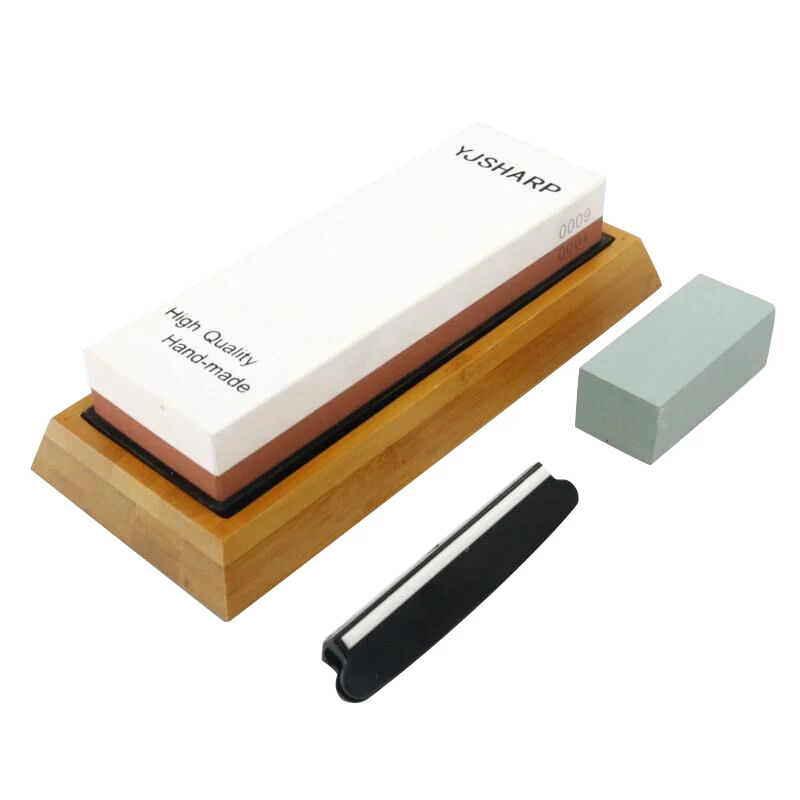 Premium Whetstone Set, Knife Sharpening Stone 2 Side Grit 1000/6000  Whetstone- Knife Sharpener- Non Slip Bamboo Base & Angle Guide