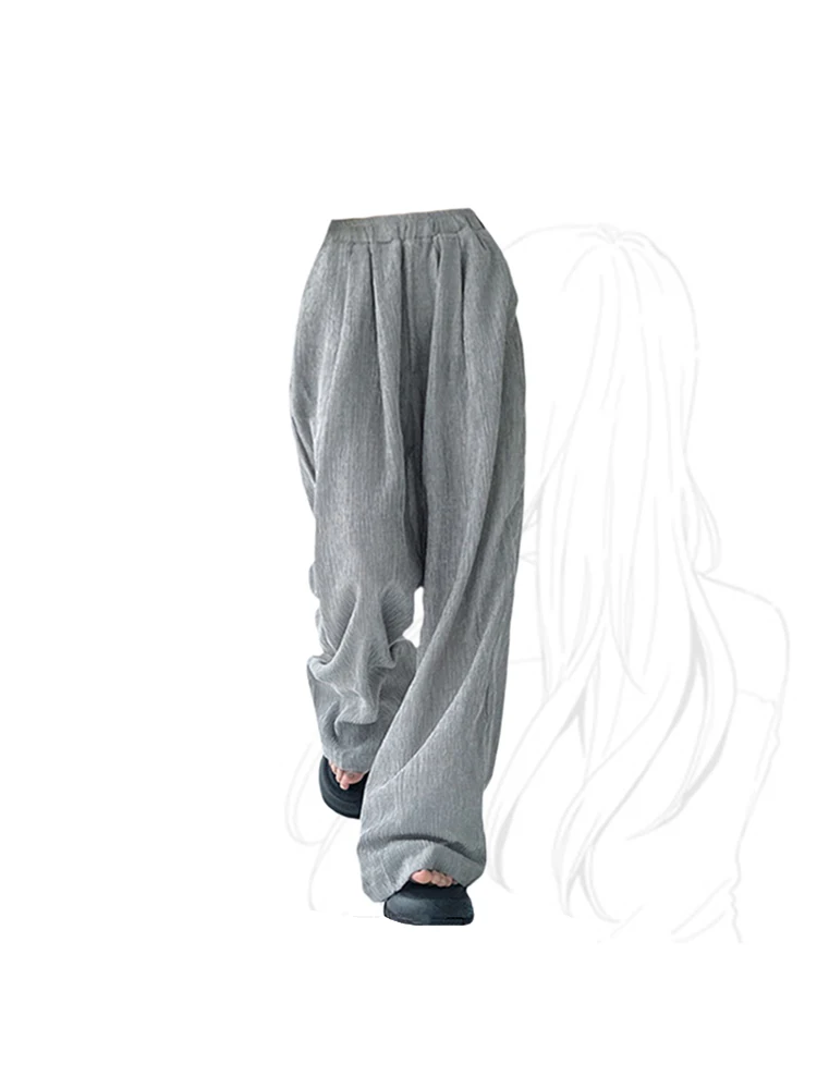 

Women Sweatpants Y2k Grey Vintage Wide Leg High Waist Sports Pants Casual Baggy Jogger Streetwear Oversize Trousers 2023 Summer