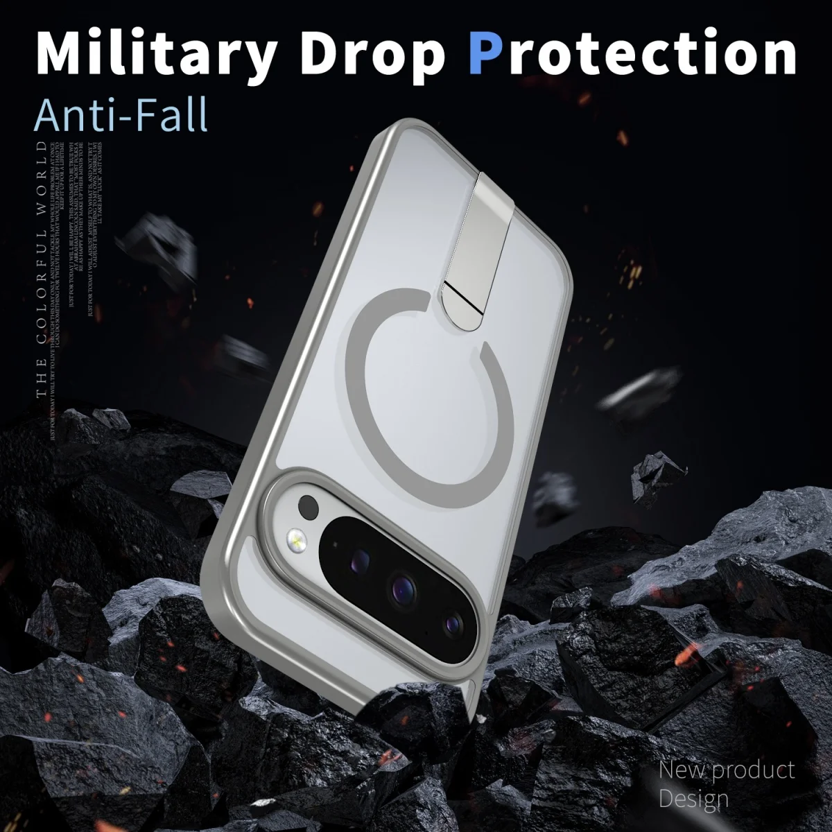 Enhanced Shockproof Magnetic Stand Case with Wireless Charging Compatibility
