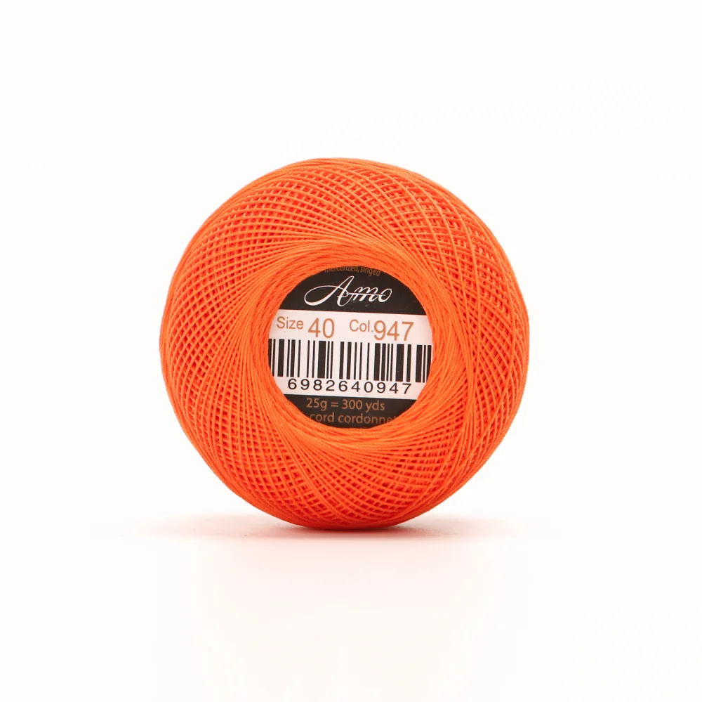 Premium 40-Size Double Mercerized Egyptian Cotton Crochet Thread – Perfect for Tatting Projects, 25g Ball, 300 Yards, Available in 56 Vibrant Colors