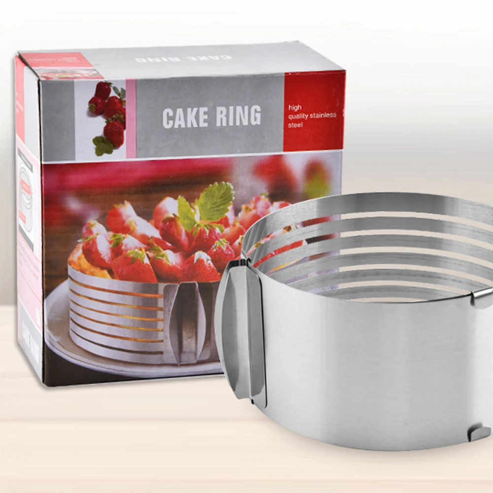 20CM 30CM Adjustable Round Bread Cake Cutter Slicer Stainless Steel 7 Layers Slicer Mousse Ring Mould Baking Gadgets cookie cutter baking mold cookie mould