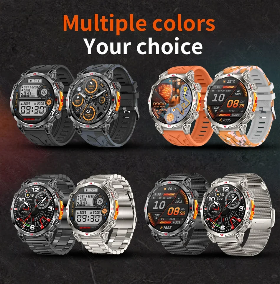 Smart Watches 1.56" AMOLED Screen GPS Fitness Tracking Compass 3ATM 650Mah Call 100+ Sports Smartwatch AI GPT For Android iOS
