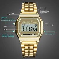 Bracelet en acier montres femmes montre hommes horloge d'affaires multifonction LED numérique sport montre-bracelet horloge électronique Electron wi 3