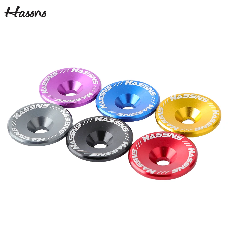 HASSNS Bicycle Stem Cap Headset Top Cover Mtb Power Cap For Mountain Road Bike Table Cover Aluminium Alloy Steering Series Top