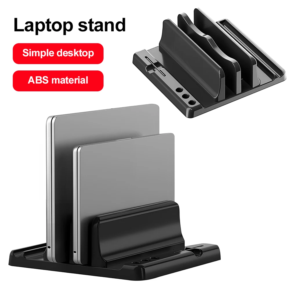 Space-Saving Adjustable Vertical Laptop Stand and Desktop Organizer