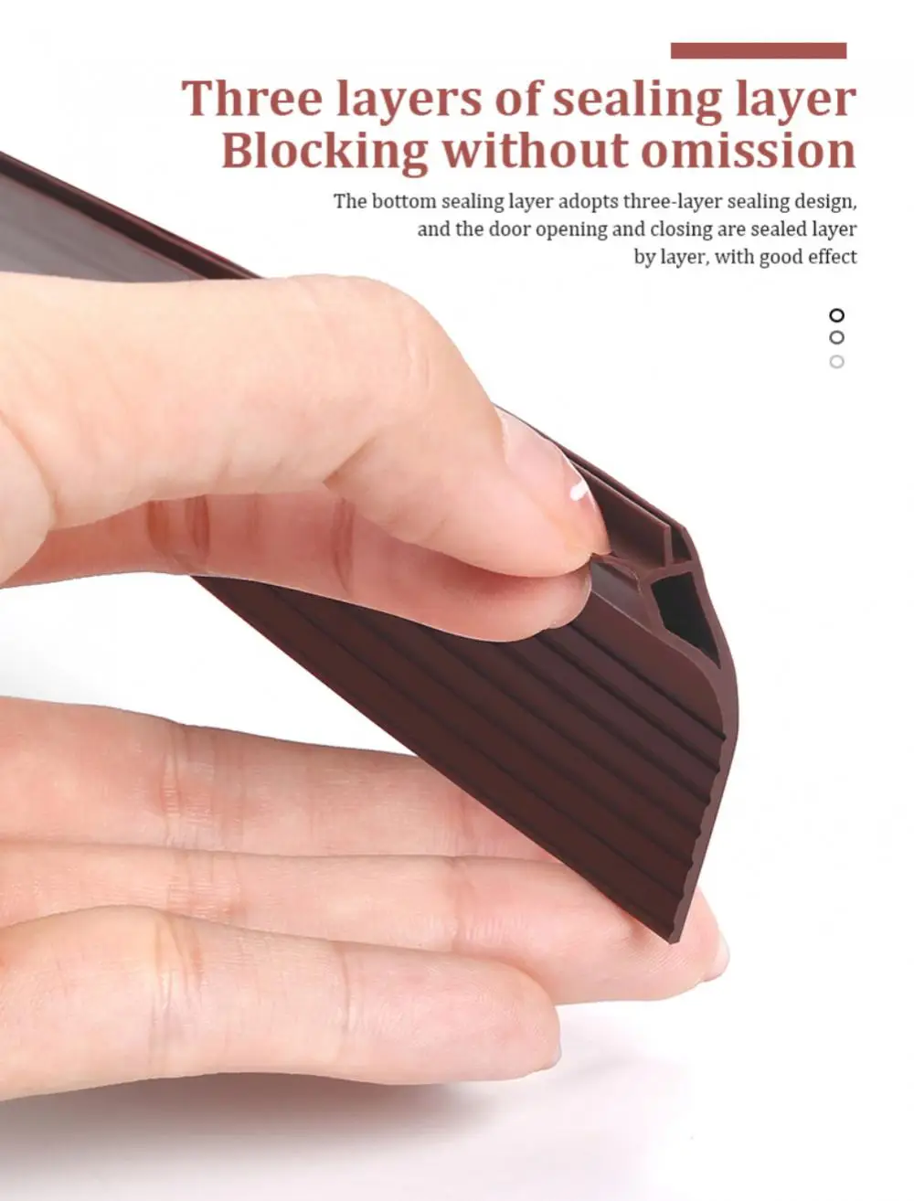 Description Picture 3 of item2024 Waterproof Seal Strip Draught Excluder Stopper Door Bottom Guard Double Silicone Rubber Seal Dustproof Soundproof