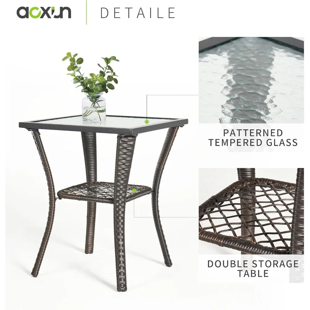 Aoxun 3-Piece Patio Set wicker rocking chairs - image 5