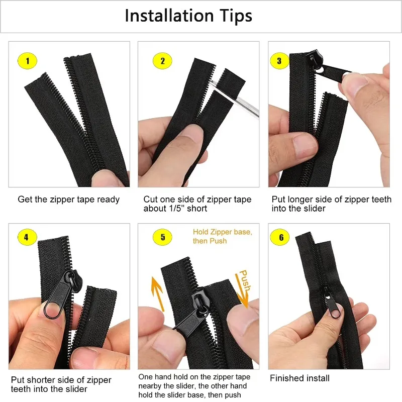 3호 5호 나일론 코일 지퍼 롤, 의류 가방, 여행 가방, 배낭용, 자동 잠금 지퍼 슬라이더 포함, DIY 공예, 바느질 액세서리
