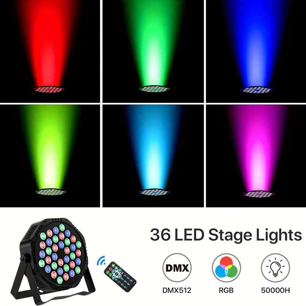 36 LED Par Light RGB DJ Disco KTV Lamp DMX512 Strobe DJ Disco Lighting Effect Party Holiday Club Decoration Show Sound Activate