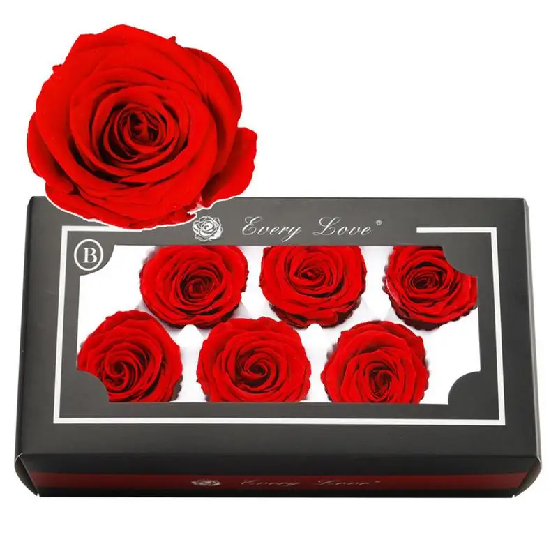

6PCs/Box Preserved Rose Flower Head DIY Creative Infinity Rose Romantic Gifts For Friends Family Table Decor Wedding Celebration