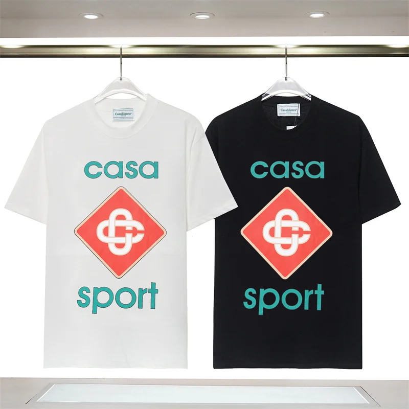 

Casablanca Letter Logo Printed T-shirt Men Women Streetwear Top T Shirt