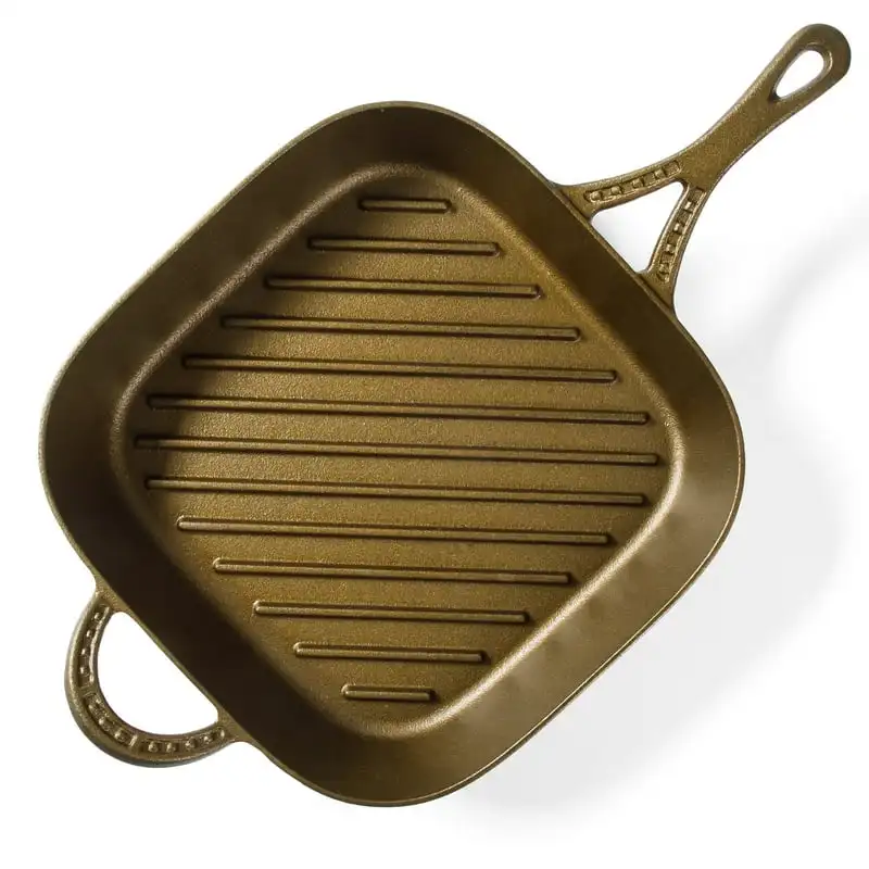 

Bronzed Pre-Seasoned Cast Iron Square 11-Inch Grill Pan by Miranda Lambert Cooling rack Molde para hornear Wooden box Cake pan f