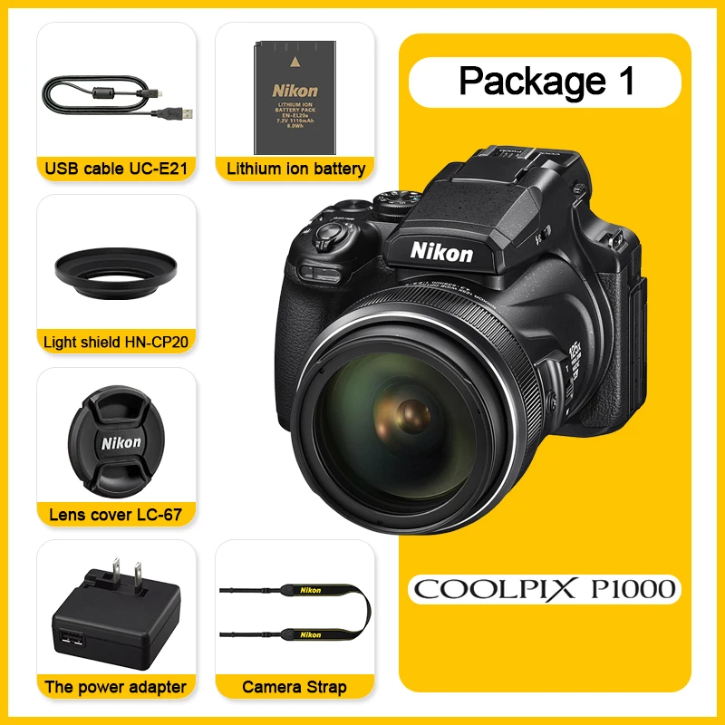 Nikon COOLPIX P1000 Digital Camera 125x Ultra Far Zoom 4K High