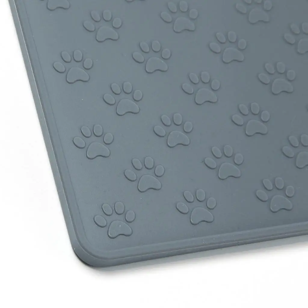 Silicone Dog Cat Pet Food Mats Tray Placemat Waterproof Dog Claw Pattern