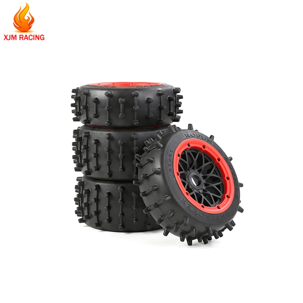 

Super Grip Tyre Front or Rear Large Nail Wheel Tire Assembly Kit for 1/5 Hpi Rofun Rovan Kingmotor Baja 5B SS Buggy Truck Parts