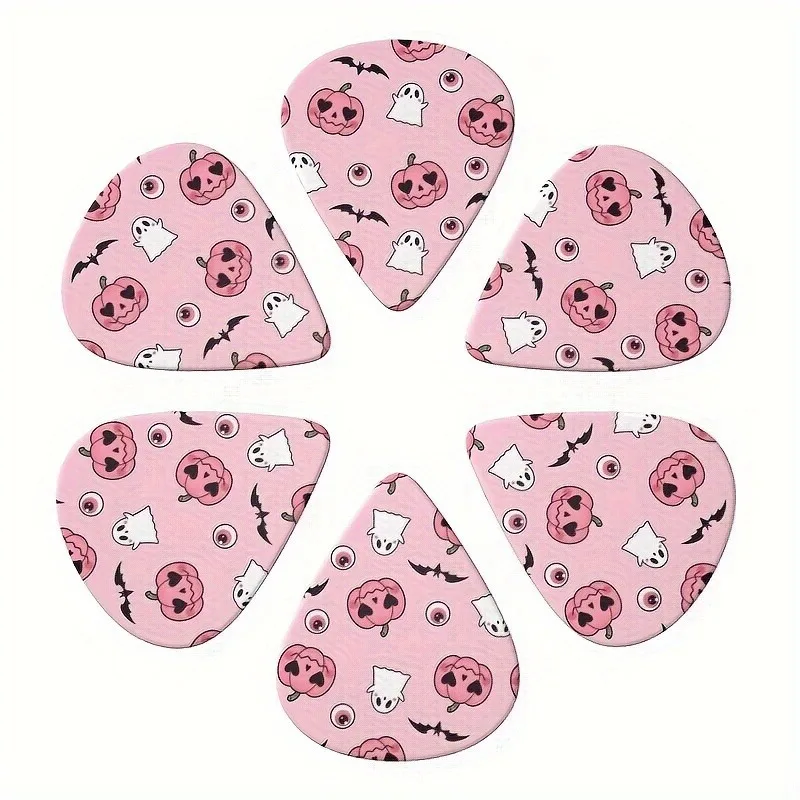 6 Pcs Original Sound Guitar Picks Double-Sided Printed Ukulele Guitar Finger Shrapnel Keychain Holster Gift For Music Lovers