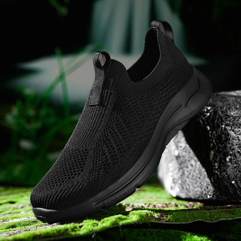 Summer breathable mesh shoes outdoor non-slip walking shoes comfortable sandals men half slippers casual loafers 39-48