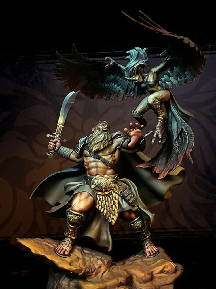 

Resin soldier 1/24 ANCIENT fantasy warrior with eagle Model Unassambled Unpainted Figure Building Kit