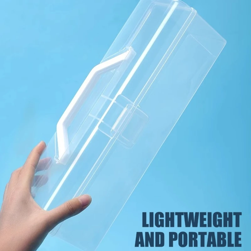 Calligraphy Brush Case Portable Long Paint Brush Storage Box Large Capacity Paint Container Drawing Tool