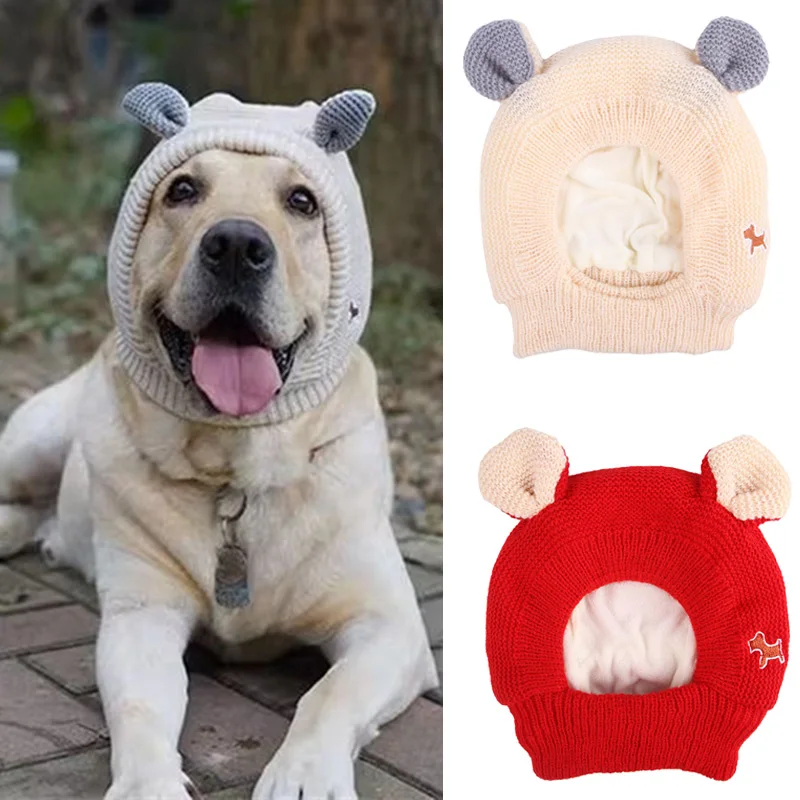 ❤︎‬うさ耳フライトキャップ 犬耳 ハンドメイド 白黒y2k　サブカル‪‪❤︎ INS New Cute Rabbit Ear Pet Knitted Hat Winter Warmth Cover