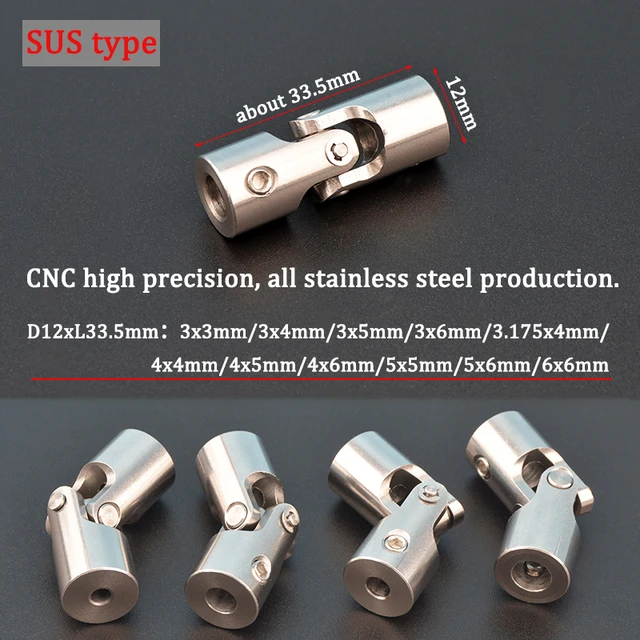 Rc Boat Car Metal Cardan Joint 2mm/2.3mm/3mm/3.175mm/4mm/5mm/6mm/8mm/10mm Gimbal Couplings Shaft Motor Connector Universal Joint 3