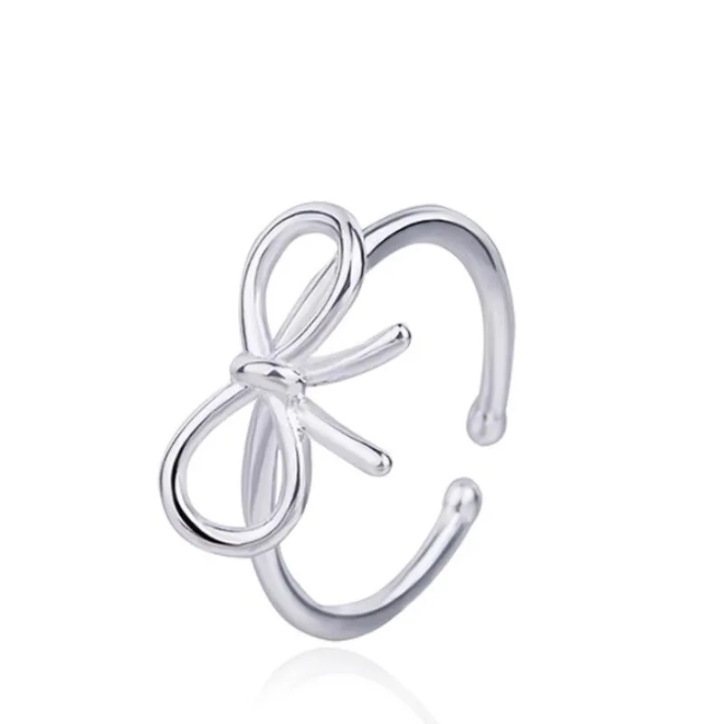 Silver Ring 925 Sterling Silver Bow Female Opening R205