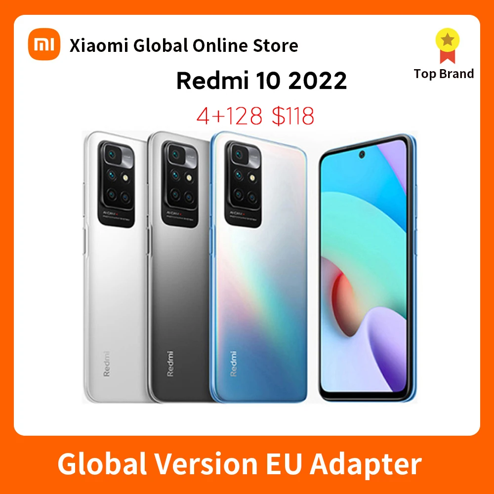 Global Version Xiaomi Redmi 10 2022 64GB 128GB MediaTek Helio G88 Octa Core  50MP AI Quad Camera 90Hz FHD Display Redmi10 2022 - AliExpress