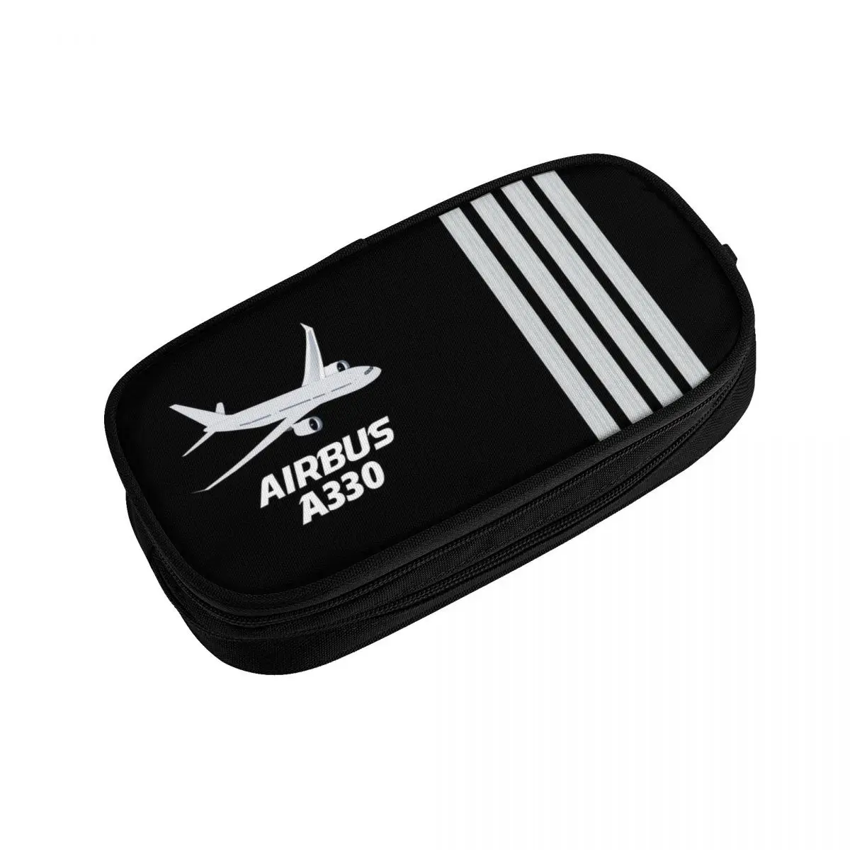 Airbus A330 Captain Stripes Pencil Case for Big Capacity Pilot Aviation Aviator Airplane Pen Box Bag School Supplies