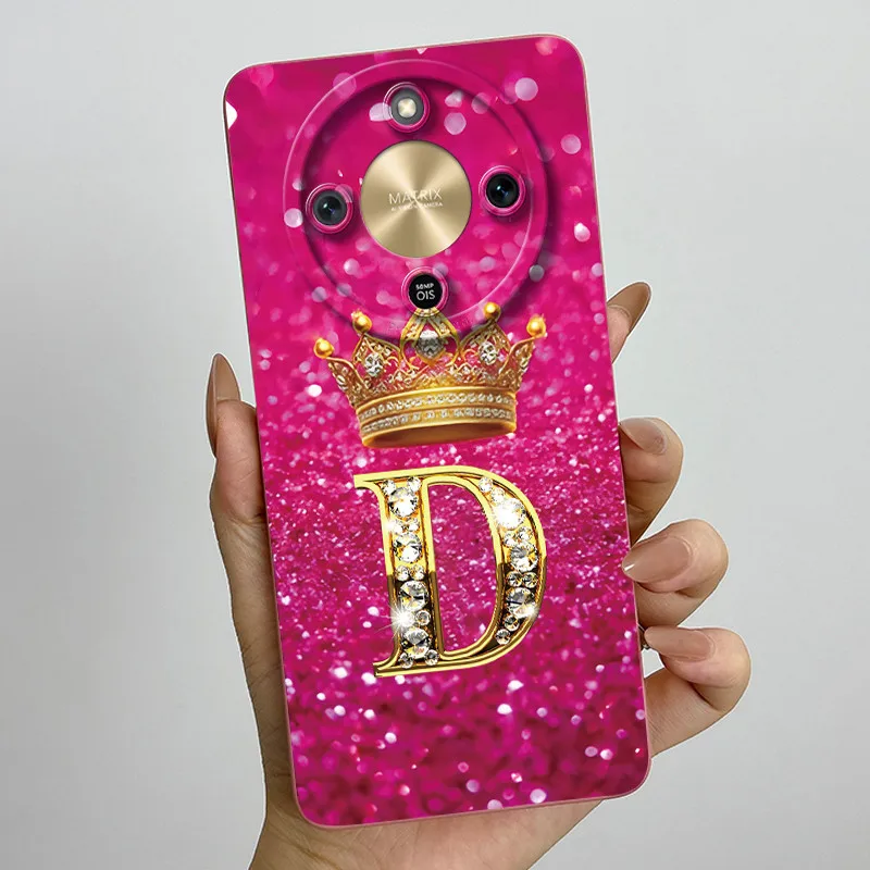 Fashion Initial Letter Couple Phone Case | Soft Silicone TPU Lens Protective Casing