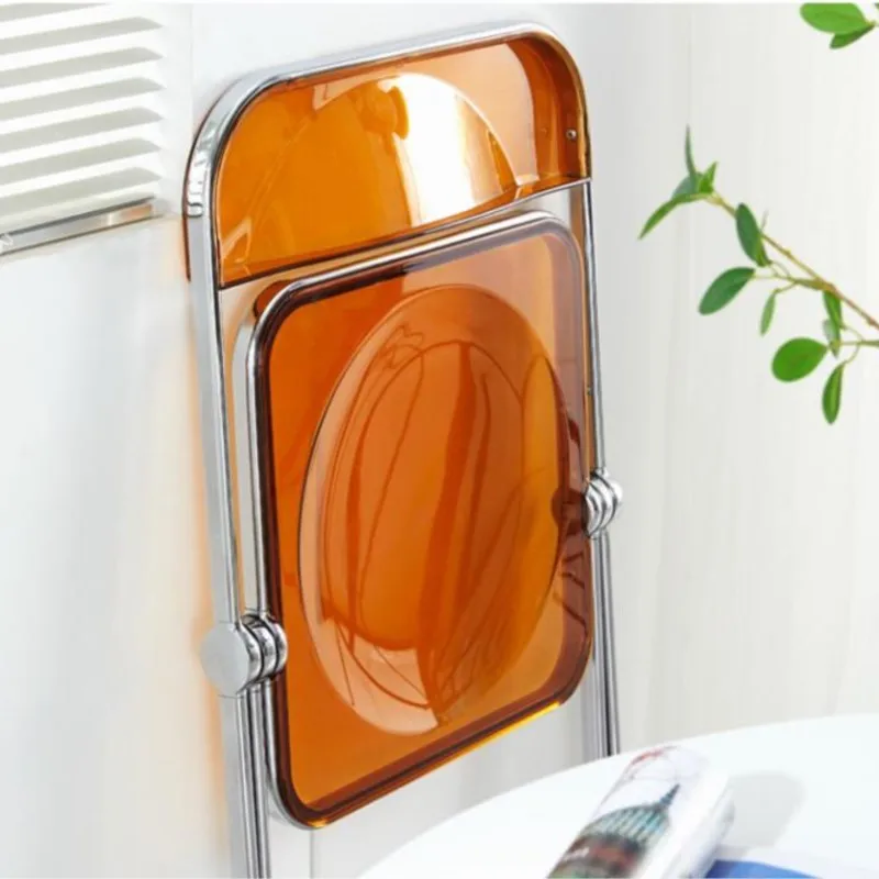 Realife Transparent Folding Acrylic Chair With Electroplating Frame for Household Dining Chairs Light Luxury And Customizable