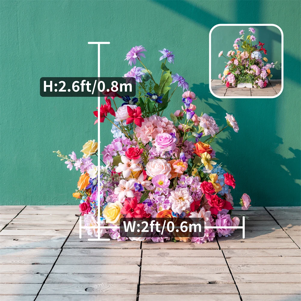 Suministros de telón de fondo para eventos de boda, serie colorida,  Hortensia rosa, arreglo Floral para decoración de tablero KT, 2,6-7,2 pies  - AliExpress, image size:1000x1000