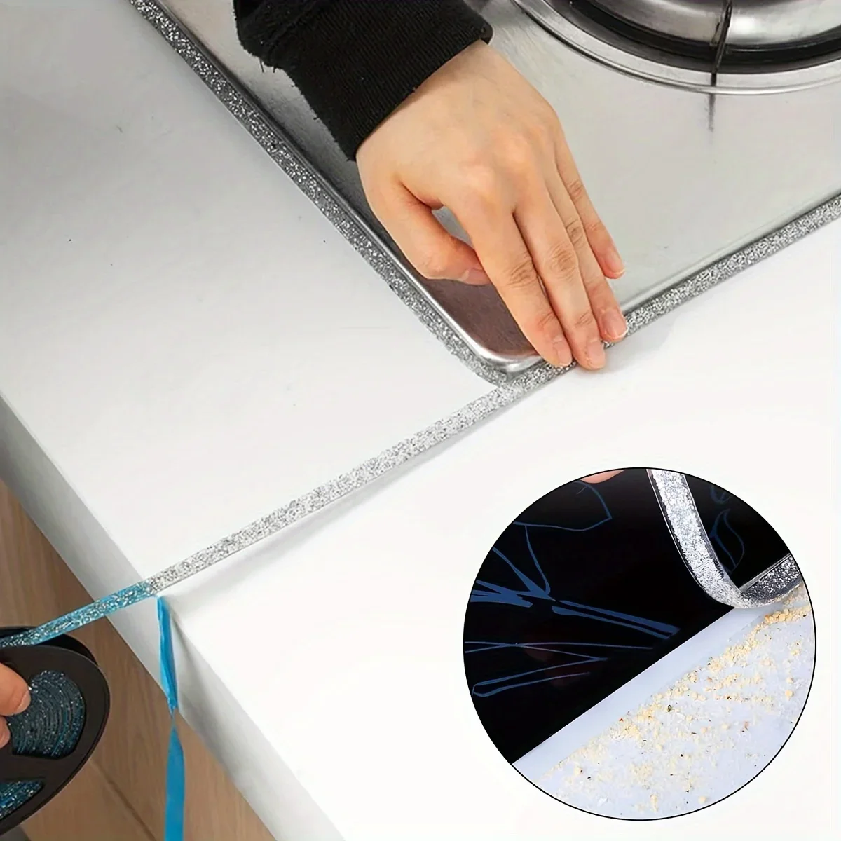 Description Picture 6 of item1 piece set of beautiful seam edges: suitable for protecting the floor and wall edges of bathrooms, sinks, and bathtubs. It is s