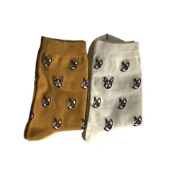 Unisex Cute Boston Terrier Pattern Women Men Cotton Short Socks French Bulldog Polka Novelty Ankle Socks Daily Wear EUR 39-42