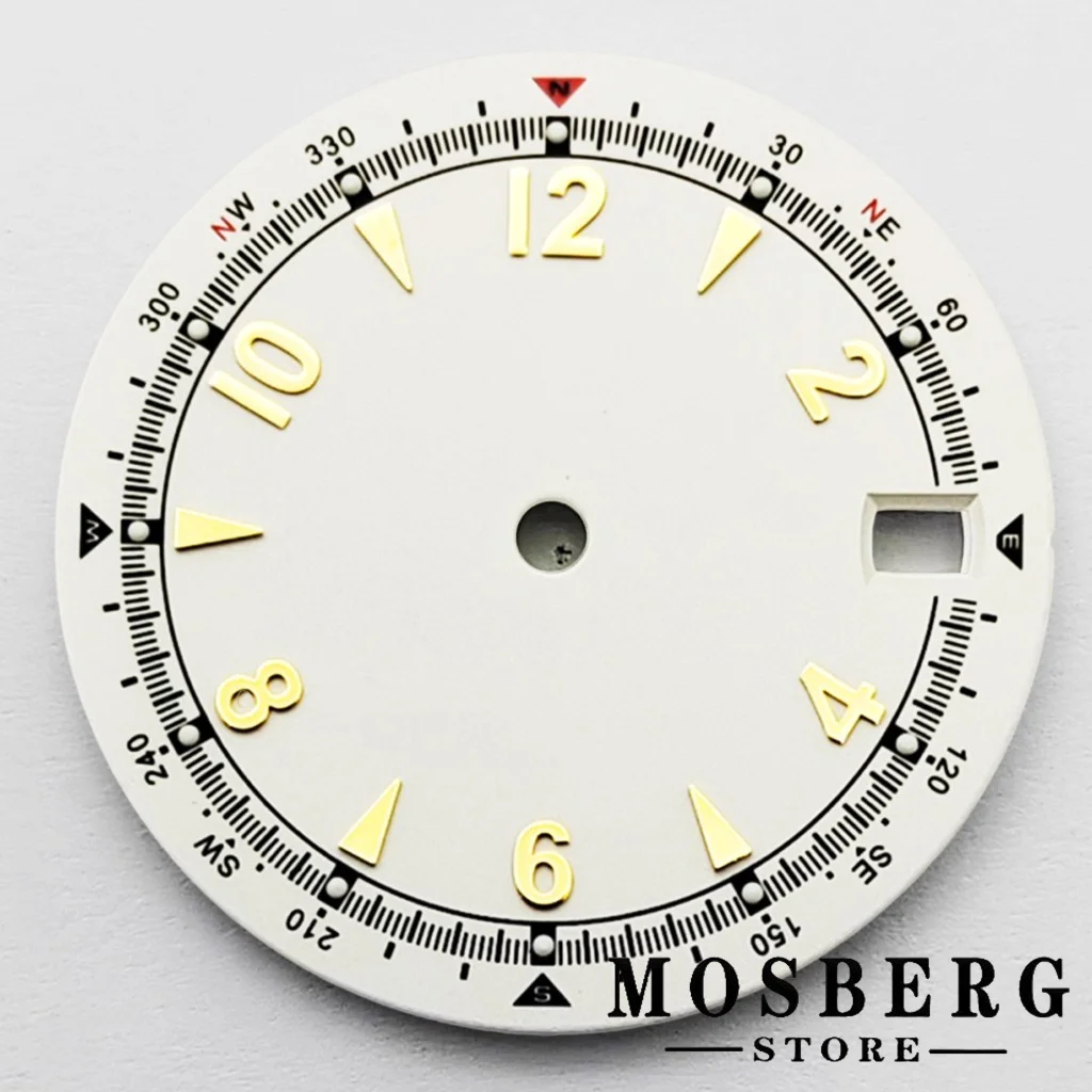 Green Luminous Watch Dial with Date Window - Black/Blue