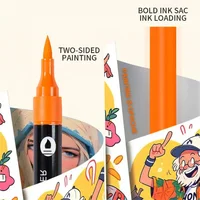 24/48/72 colors acrylic paint marker pens dual tip paint markers art painting dot pen portable coloring marker pen fast dryings 2