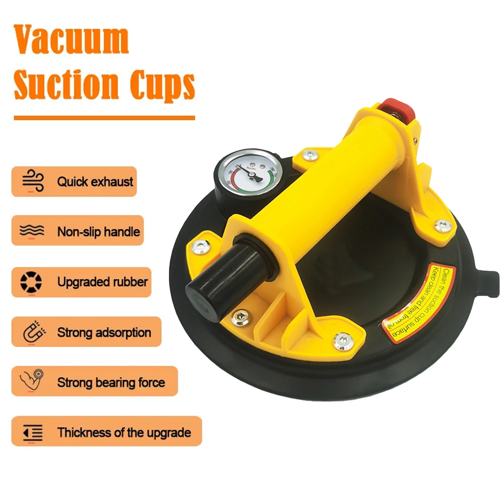 8 Inch Vacuum Suction Cup 220kg Bearing Heavy Duty Pressure Tile Handling Tool for Ceramic Tiles Glass Handling Tool