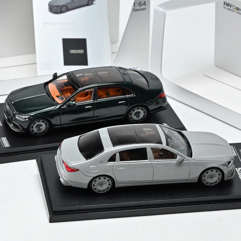 거의 실제와 같은 1:64 브라부스 850 마이바흐 다이캐스트 자동차 모형 에메랄드 그린 및 데저트 그레이 자동차 수집 및 전시 애호가용 장난감