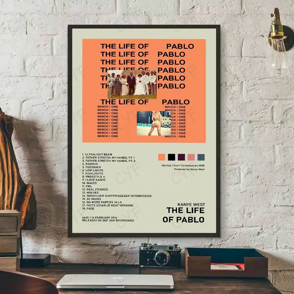 Hip Pop Rapper K-Kanye West Poster Wandkunst Gemälde Aufkleber für Zuhause Raumdekoration Schlafzimmer Dekor Wasserdichte Poster – Detail 8