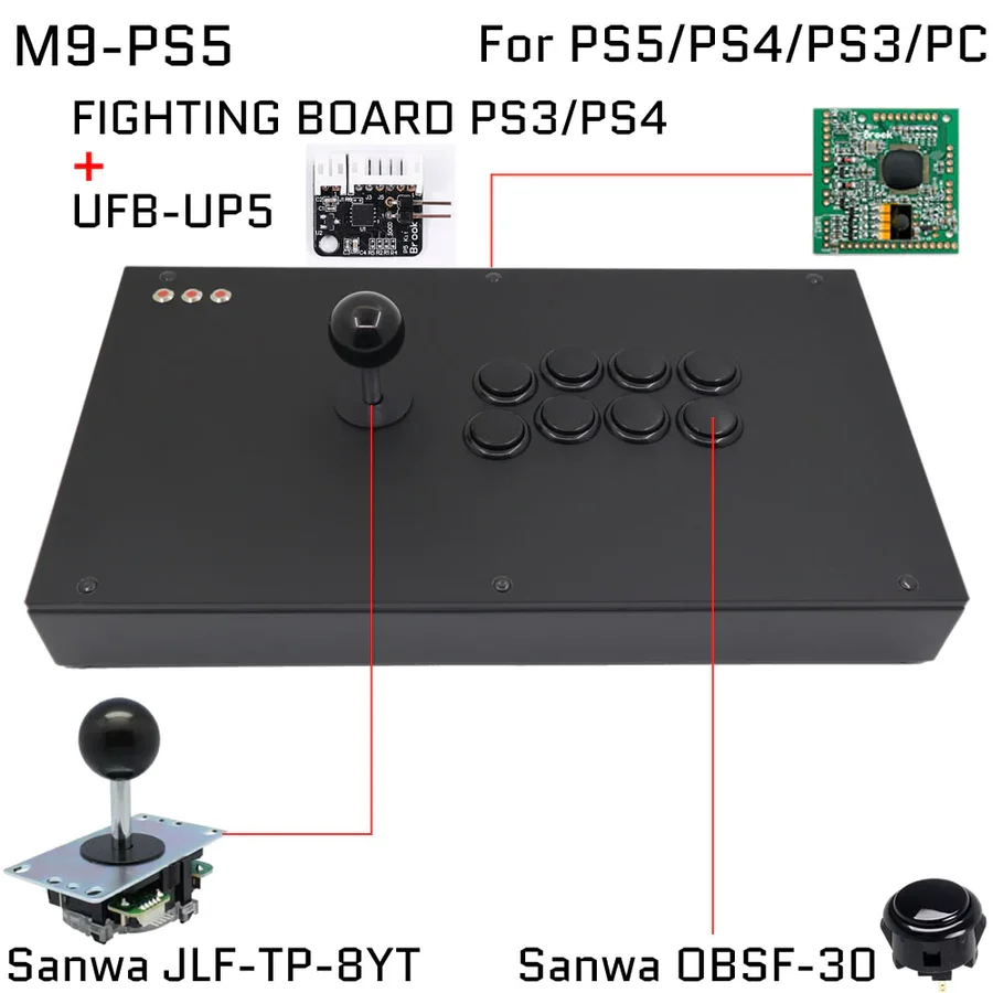 FightBox M1/M3/M7/M8/M9 すべてのボタンヒットボックススタイル 