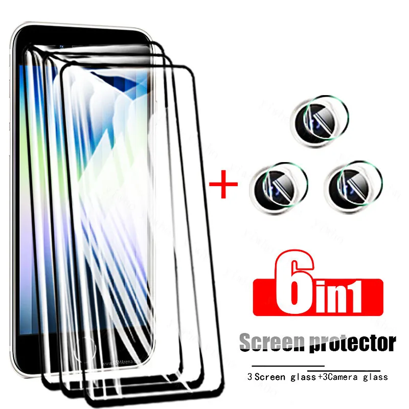 Full Cover Protective Glass For Iphone Se 2022 11 12 13 Pro Max Screen Protectors On For Iphone X Xr Xs Max 12 13 Mini Lens Film