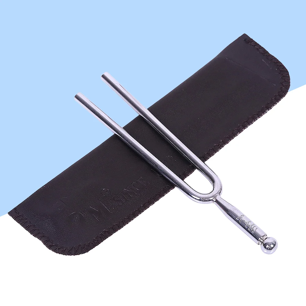 

International Standard Tuning Fork Music Instrument Steel Forks Practical Tone Tuner with a Storage Bag Silver