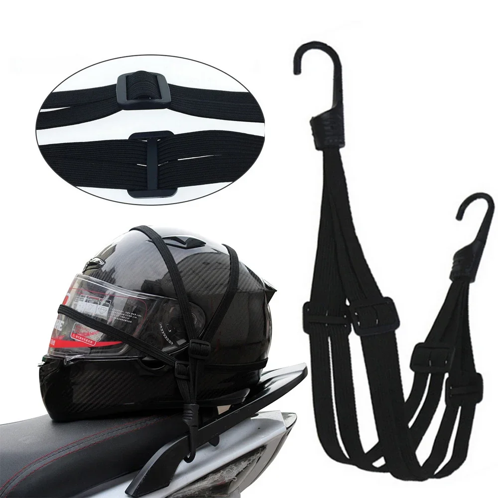 Black Elastic Motorcycle Luggage Strap Helmet Gear