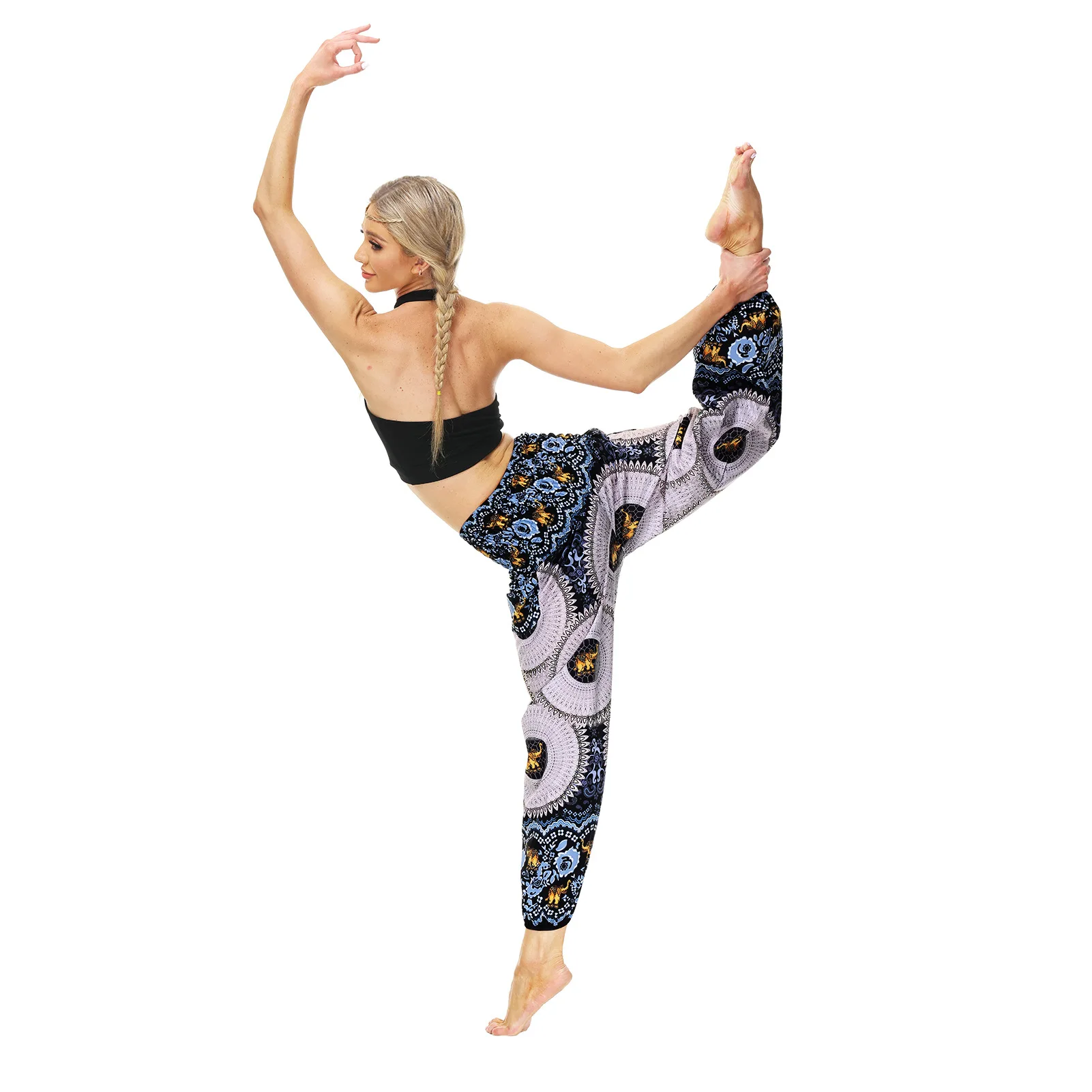 Women's Printed Wear Casual Bloomers Breathable Sports Dance Pants gym accessories women  yoga leggings high waist
