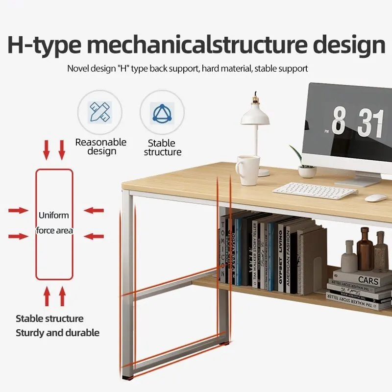 Description Picture 4 of itemModern Simple Style Bedroom Computer Desk Metal Frame Office Rectangular Home Wood Home Office Modern Computer Desk