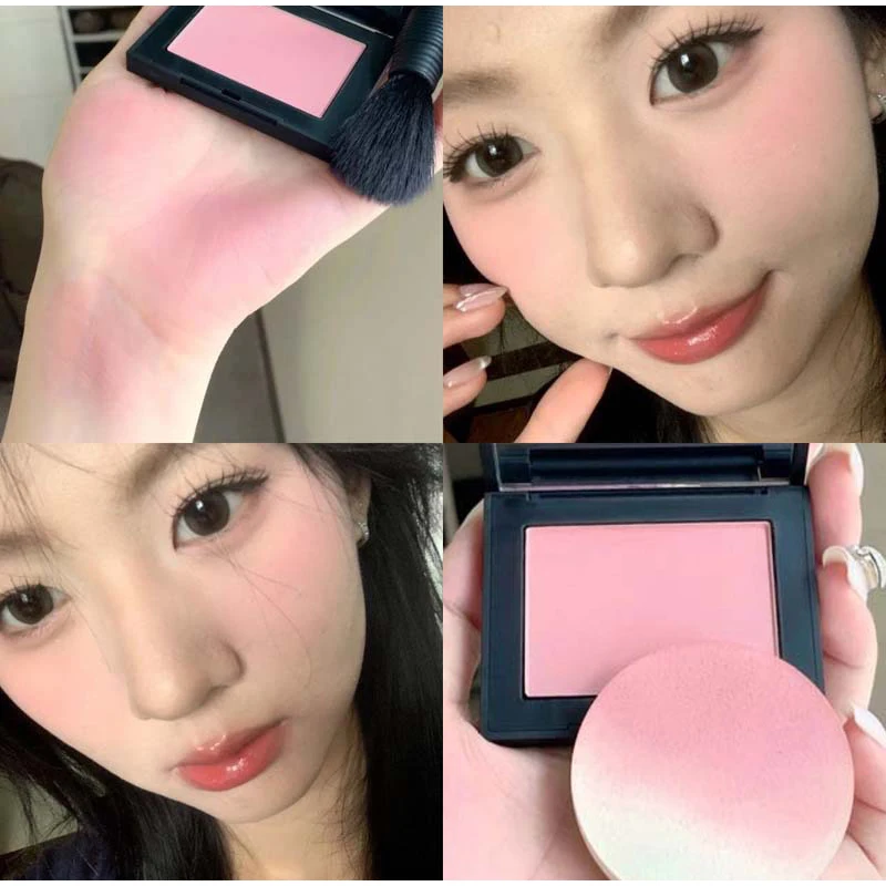 1pcs Monochrome Matte Blush Palette Delicate Natural Cheek Facial Rouge Plate Lasting Color High Pigmented Powder Blusher Disk 3