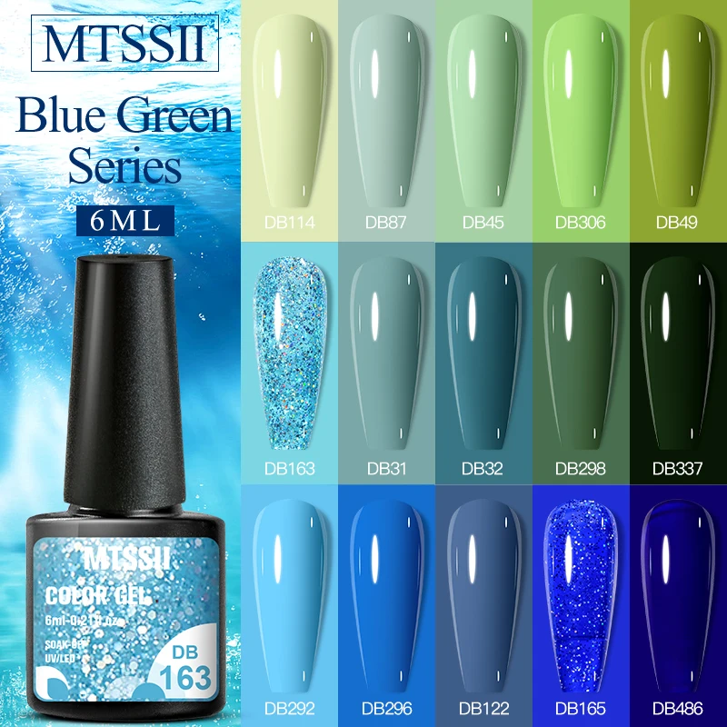 Mtssii 6ml Gel Nail Polish Bright Blue Green Semi Permanent Gellack