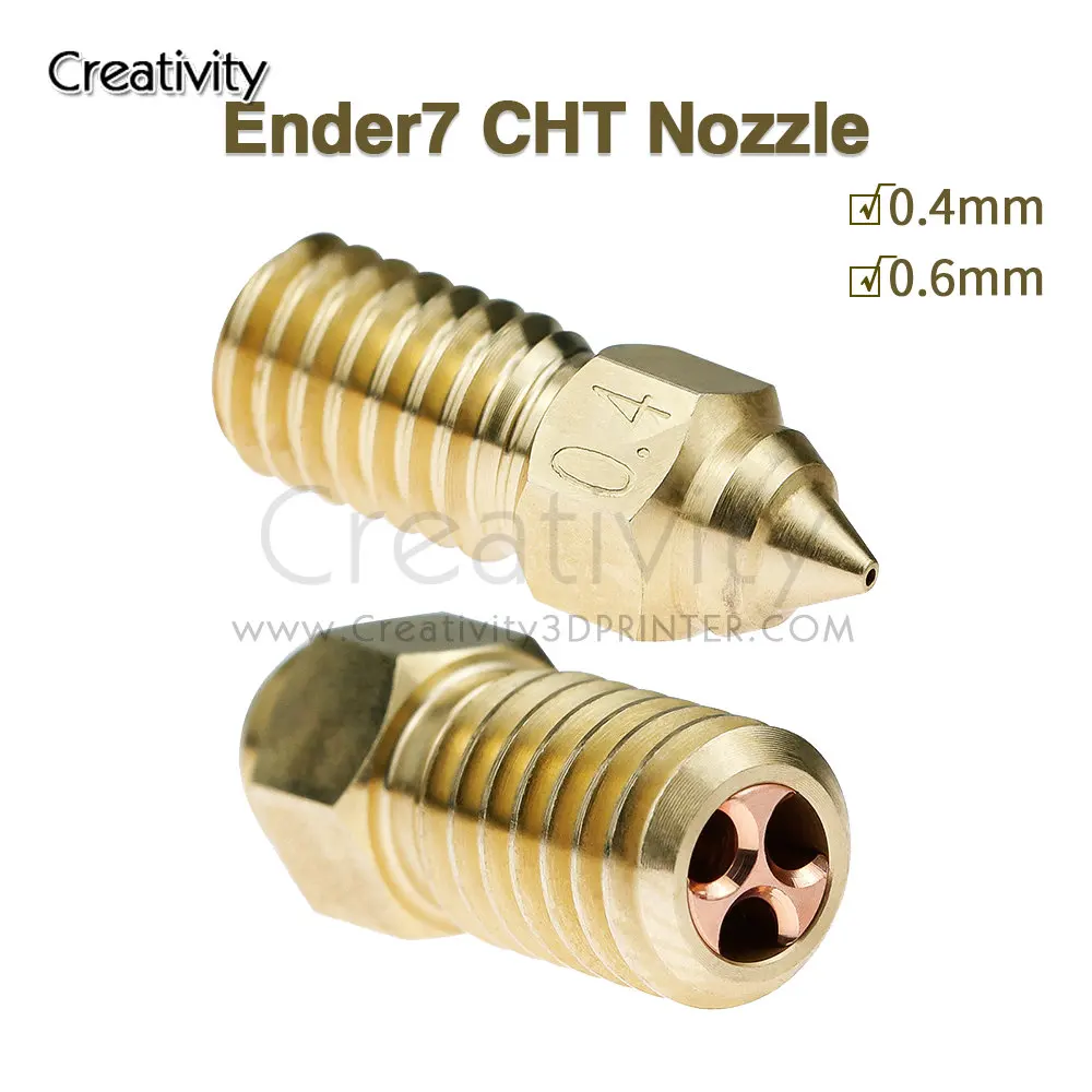 Ender 7 High Flow CHT Brass Nozzle  Quckily Printing High-temp Copper Plated Nozzles Fit Ender 5 S1 Spider Printer Hotend Kit