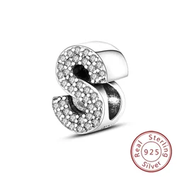 Elegant 925 Sterling Silver Alphabet Charms - Personalized DIY Jewelry Gift (S)