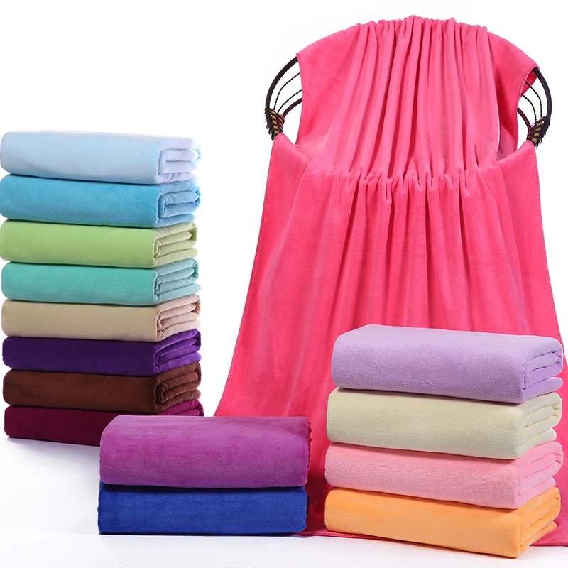150X200cm thickened, lint-free, smooth and soft, double-sided quick-drying bath towel, oversized microfiber bath towel 2