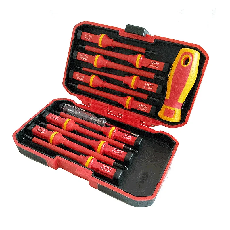 13 piece insulation screwdriver set cross shaped high-voltage resistant